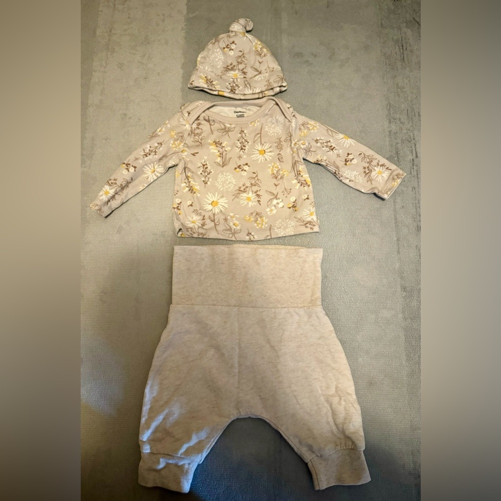 3 pc baby girl 0-3 month set